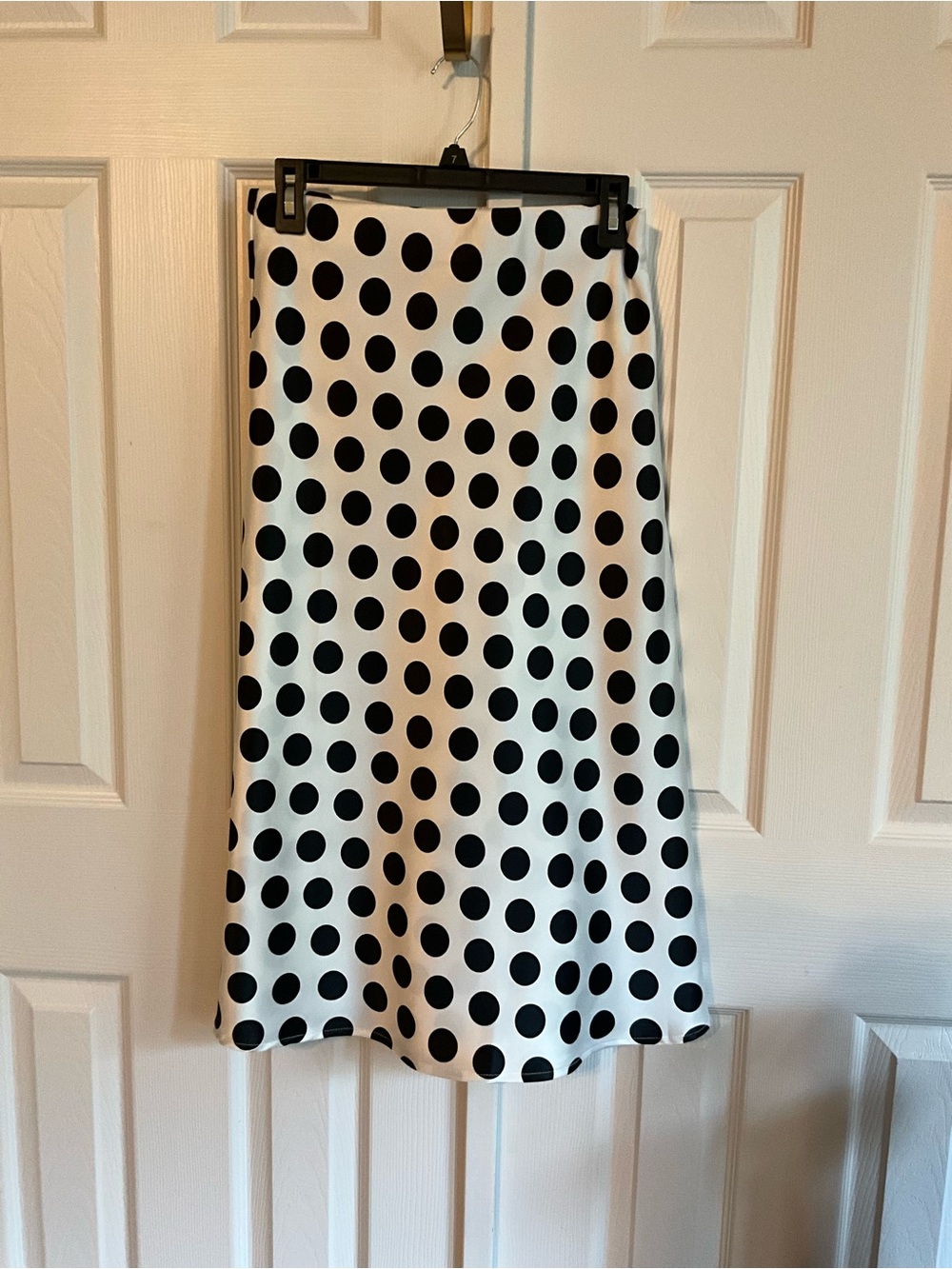 Renee C. Black & White Polka Dot A-Line Skirt